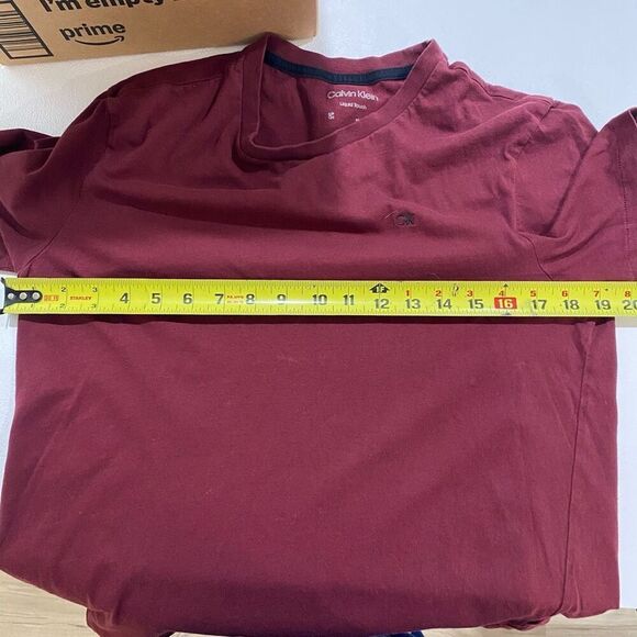 Calvin Klein Liquid Touch T-Shirt Men’s Small | Maroon Soft Cotton Tee - Picture 4 of 4